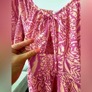 🩷 Sienna Sky Pink Patterned Dress